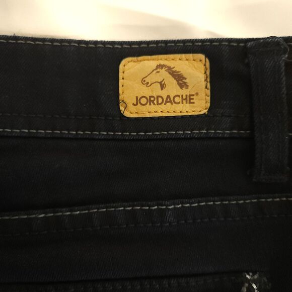 Jordache Womens 10 34x31 Navy Blue Bootcut Stretch Beaded Bedazzled Jeans - Picture 3 of 8